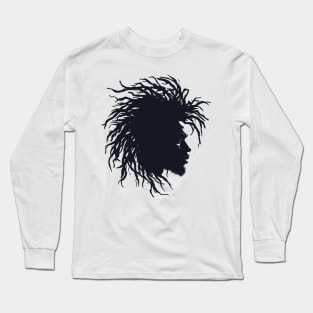 Afrocentric Dreadlocks Silhouette Long Sleeve T-Shirt